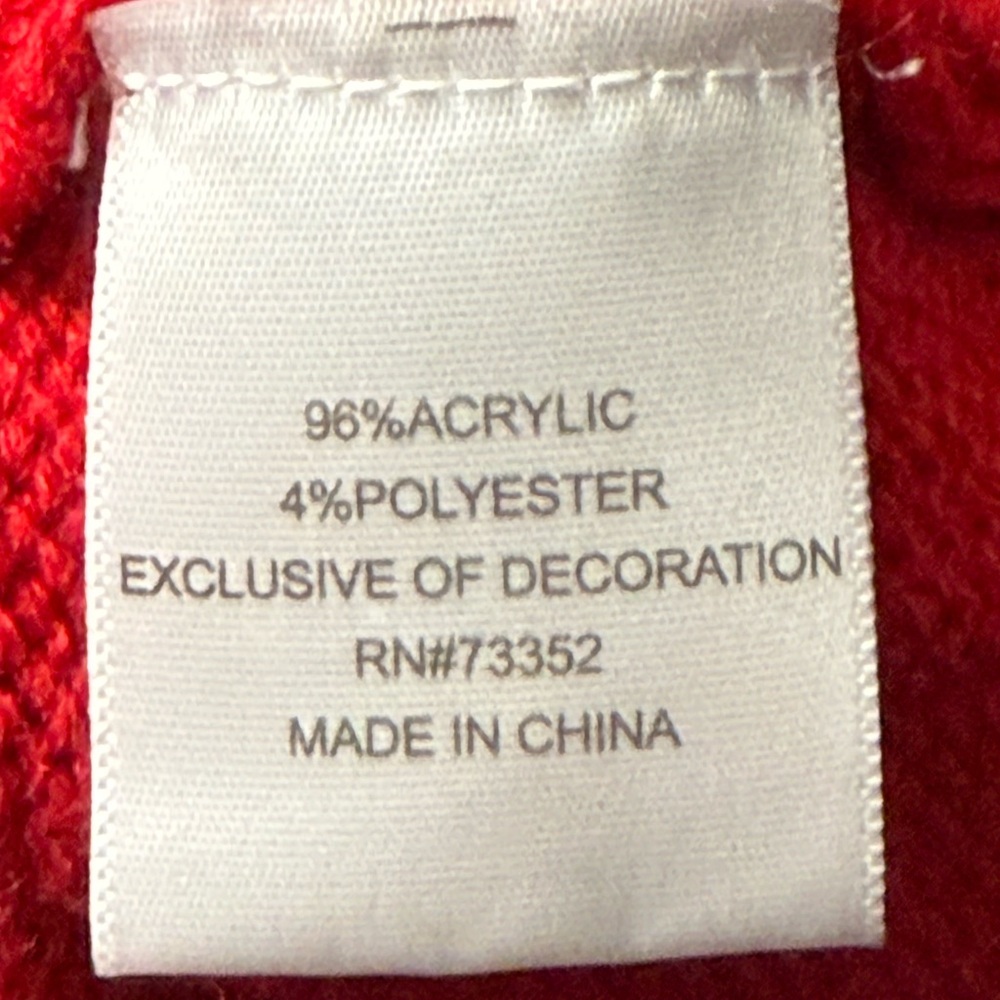 Hooked Up Ugly Christmas Sweater Red with Llama Design POM POM & jingle bells - Picture 12 of 13